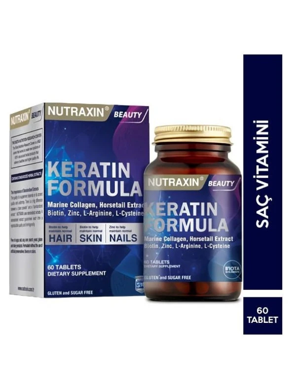 Nutraxin Keratin Formula 60 Tablet Keratin İçeren Takviye Edici Gıda