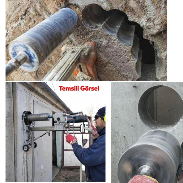 Elmas Karot Ucu 51 mm Shun Beton Zemin Duvar Delme Delik Açma Panç Aparat Uç Deprem Numune Al Test - 5