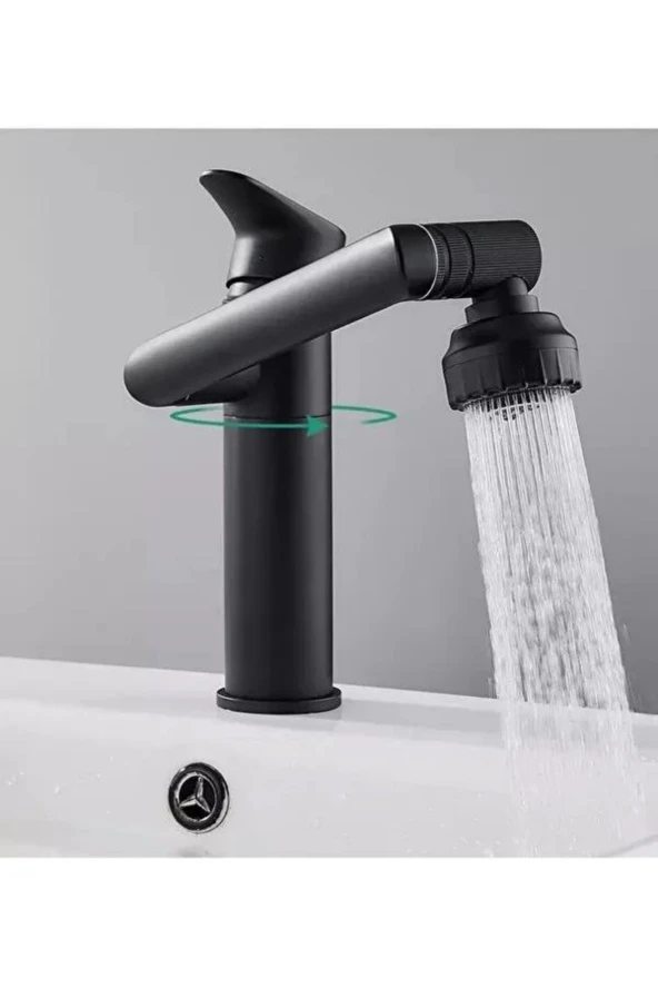 AKROBAT LAVABO BATARYA SİYAH BASİN MİXER