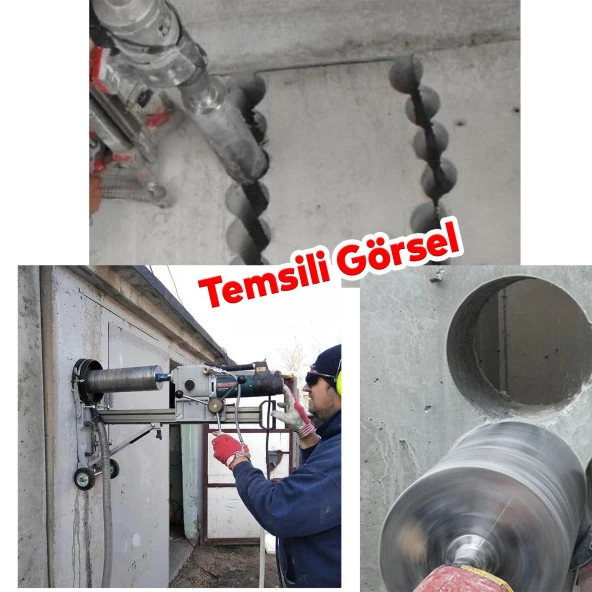 Elmas Karot Ucu 63 mm Shun Beton Zemin Duvar Delme Delik Açma Panç Aparat Uç Deprem Numune Al Test - 5