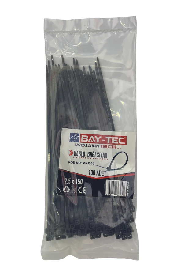 BAY-TEC KABLO  BAĞI SİYAH  2.5x100