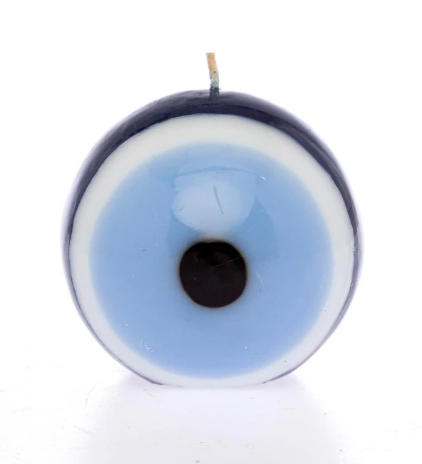 Nazar Boncuğu Yuvarlak Mum Orta 8 Cm