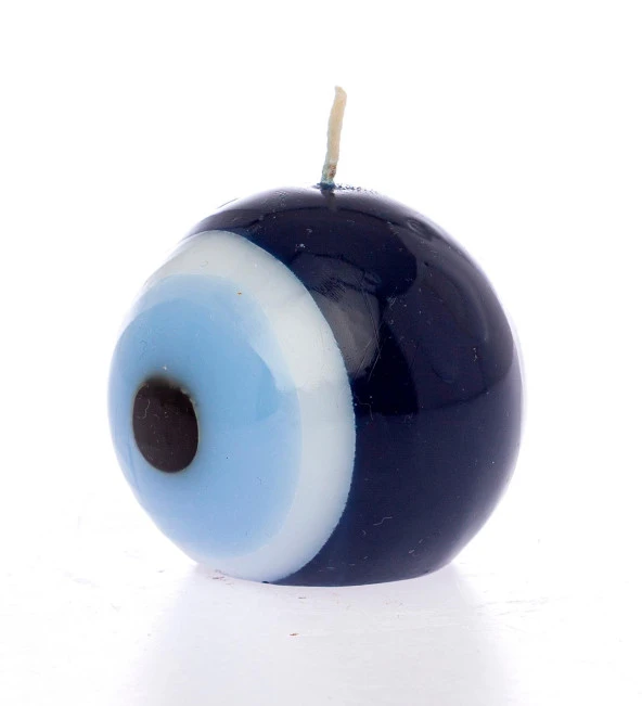 Nazar Boncuğu Yuvarlak Mum Orta 8 Cm - 2