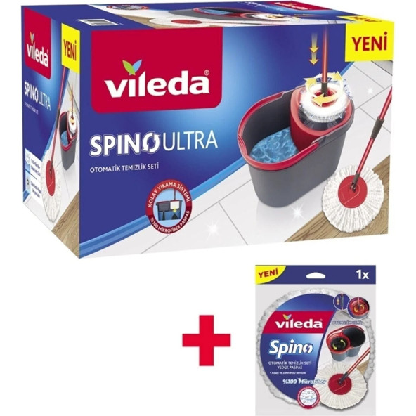 Vileda Spino Ultra Otomatik Temizlik Seti + Yedek Paspas