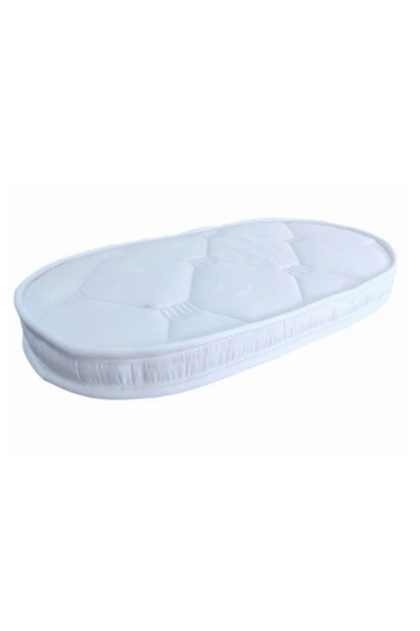 Anne Yanı Oval Beşik Havlu Kumaş 60x105x8 Sünger Yaysız Park Yatak