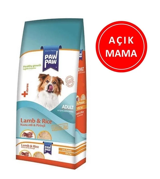 Paw Paw Kuzu Etli ve Pirinçli Yetişkin Köpek Maması 1 Kg AÇIK ürün görseli 1