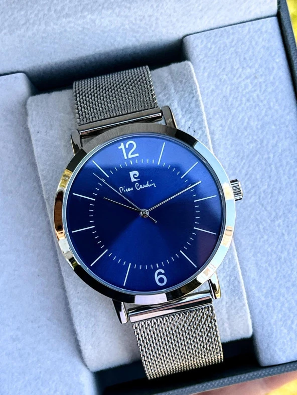 Pierre Cardin Çelik Kordon 30 Mt Suya Dayanıklı Özel Seri Hasır Kordon Erkek Kol Saati PCE800011F104 - Resim 4