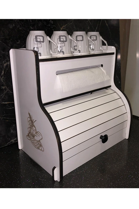 adımshops Ekmeklik New Bread Box,havlu Peçetelik(saklama Gözlü, Baharatlık Rafı, Dekoratif Demonte
