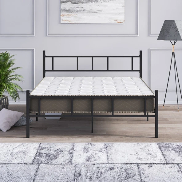 Mobpazar Metal Karyola, Akın Metal Karyola, 150x200 cm Siyah, Ferforje Karyola - 4