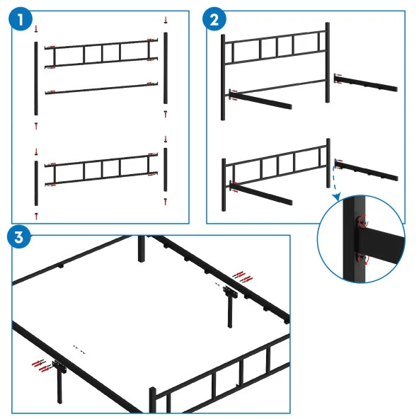 Mobpazar Metal Karyola, Akın Metal Karyola, 160x200 cm Siyah, Ferforje Karyola - 7