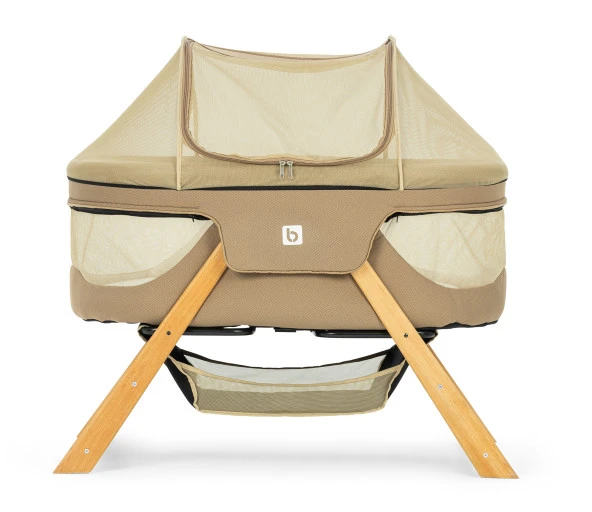 Baby Bushuo Angel Naturel Anne Yanı Park Yatak Katlanır Ahşap Beşik - 5