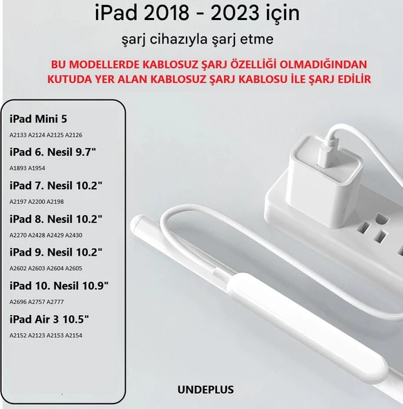 Apple iPad Stylus Dokunmatik Kalem Palm Rejection Mıknatıslı 2018 Sonrası iPadlar İçin Pencil 2.Nesil - 2