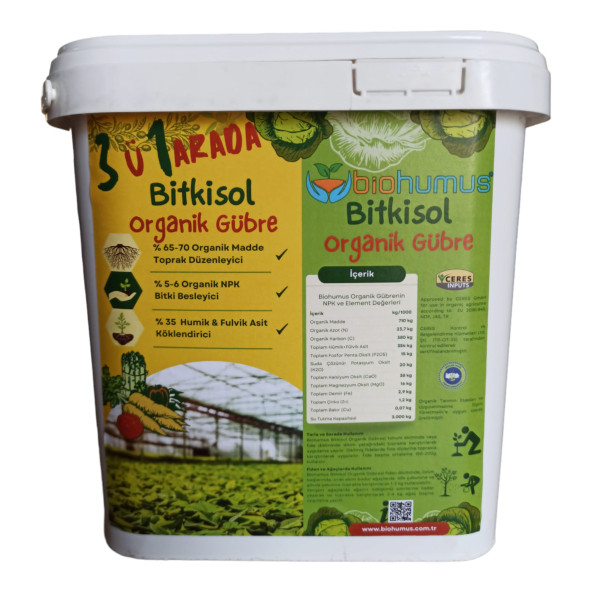 3 ü 1 ARADA, Biohumus Organik Gübre Bitki Besleyici, Kök Geliştirici, Toprak düzenleyici 5 Litre