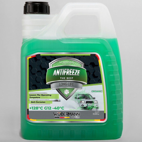 Wöbermann Yeşil Antifriz 4 Mevsim Organik G12 -40°C 4 Lt. - 1