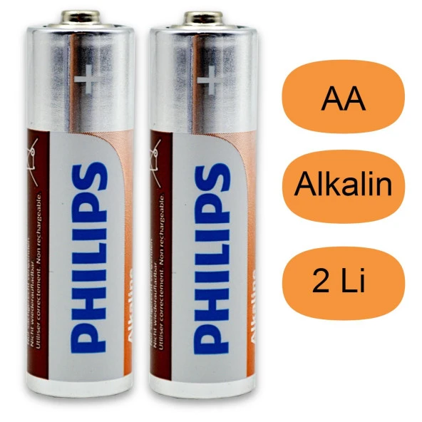 Philips Alkaline AA Kalem Pil Kartela LR6A12S/10 2 Li