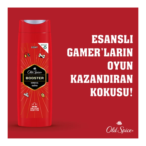Old Spice Duş Jeli Booster 3'ü 1 Arada 400 ml 2 Adet - 3