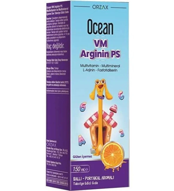 Ocean VM Arginin Ps Ballı Portakal Aromalı Şurup 150 ml