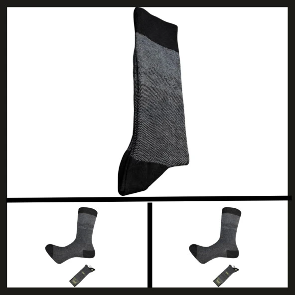 Uyguna-Yakala Antrasit 17104-r4 Tumaniş Bambu Erkek Çorabı-RAP.219 ürün görseli