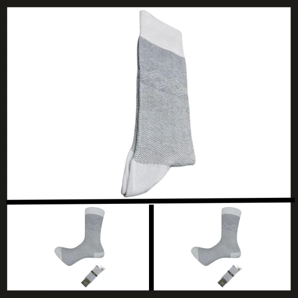 Uyguna-Yakala Gri 17104-r6  Tumaniş Bambu Erkek Çorabı-RAP.221 ürün görseli