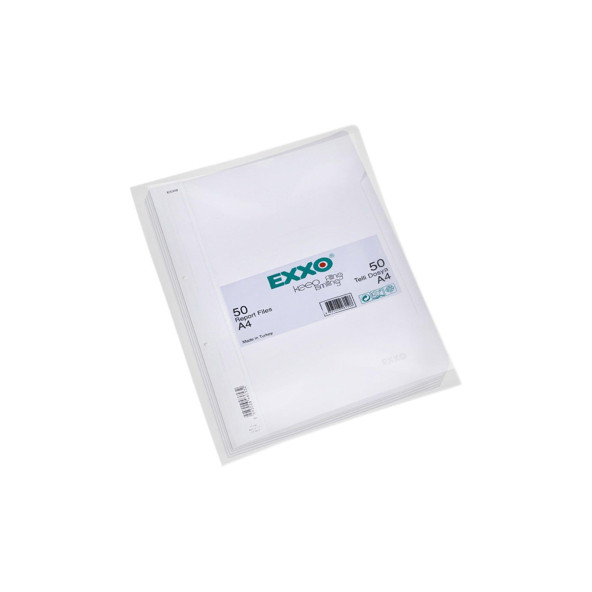 Exxo Telli Dosya Plastik A4 Beyaz Telli Dosya (50 Li Paket)