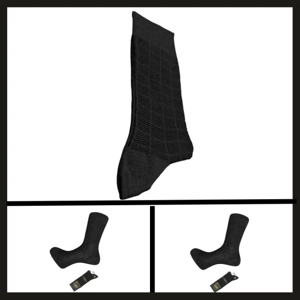 Uyguna-Yakala Siyah 18139-r1 Atlas Modal Erkek Çorabı-RAP.244 ürün görseli
