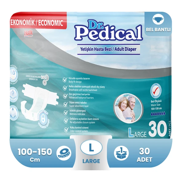 Dr. Pedical Büyük Boy (L) 30'lu Yetişkin Hasta Bezi