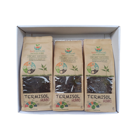 Organik Bitki besin Gübresi Biohumus Termisol Humic 1250 ML 3 Adet Set - 3