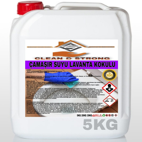 ÇAMAŞIR SUYU PARFÜMLÜ LAVANTA KOKULU 5KG