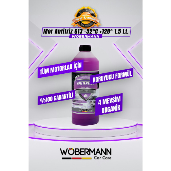 Wöbermann Mor Antifriz 4 Mevsim Organik G13 -52°C 1.5 Lt. - 3