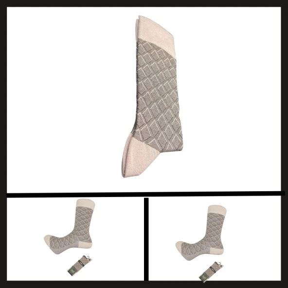 Uyguna-Yakala  Krem 17005-r3 G.poti Bambu Erkek Çorabı-RAP.187 ürün görseli