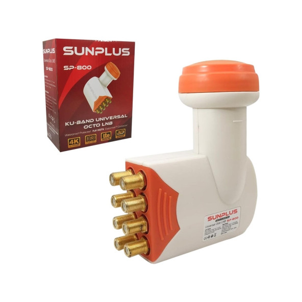 Sunplus SP-800 Gold 0.1DB 3D 4K Sekizli LNB