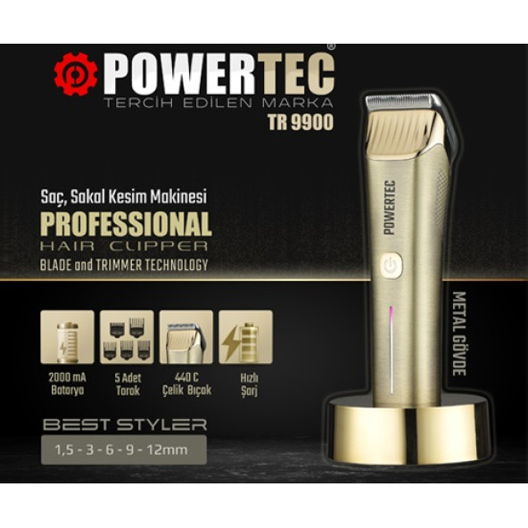 Powertec TR-9900 Saç ve Sakal Tıraş Makinesi