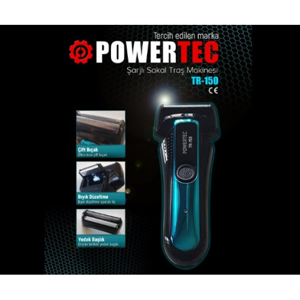 Powertec TR-150 Şarjlı Sakal Tıraş Makinesi