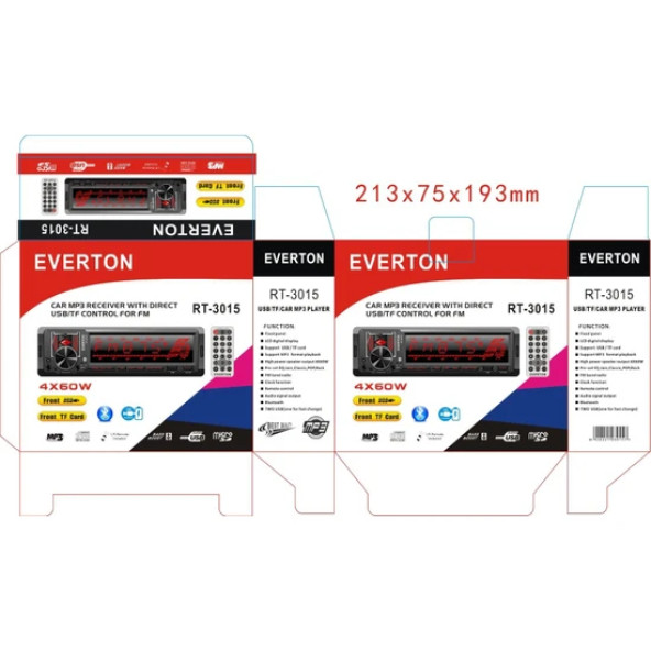 Everton RT-3015 4X60W Usb/tf/car Mp3 Player Oto Teyp