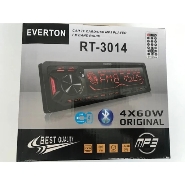 Everton RT-3014 Bluetooth Tf-Usb Kart Color LCD Aux Fm 4X60W Kumandalı Oto Teyp