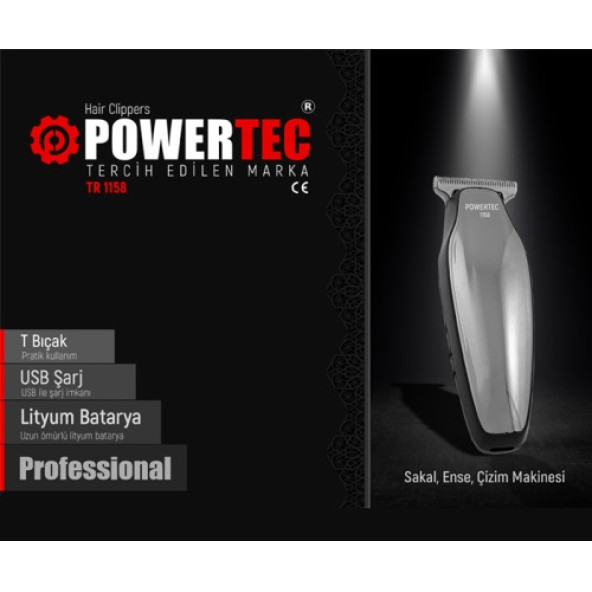 Powertec TR-1158 Saç Sakal Ense Tıraş Makinesi