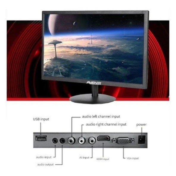 Avenir AV-M19A 19 inç 60Hz 5ms Vga + Hdmi FHD TN Monitör