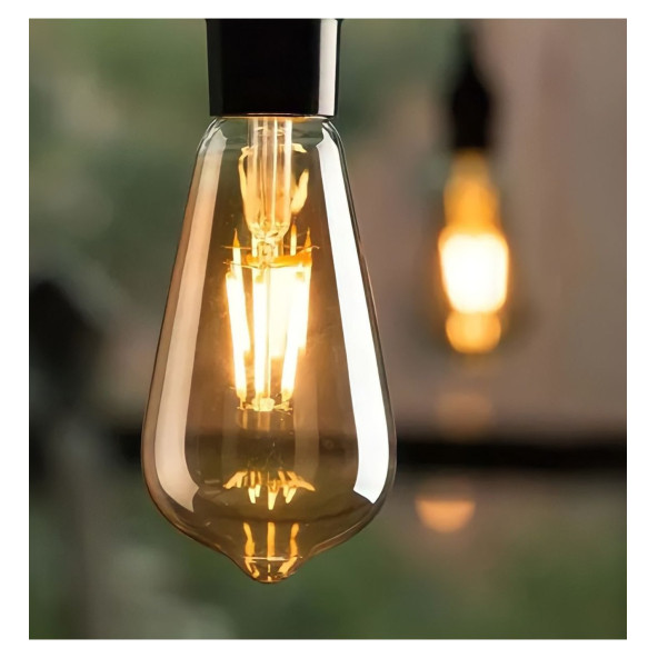 Yuled Rustik Ampul Amber 4W E27 Duy ST64 Edıson Bulb