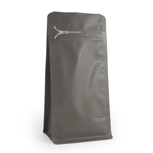 Gri Flat Bottom Kilitli Buradan Açınız Torba 11x21+4 Cm 250 Gr 1000 Adet ürün görseli