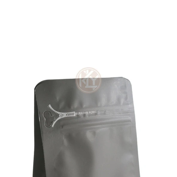 Gri Flat Bottom Kilitli Buradan Açınız Torba 11x21+4 Cm 250 Gr 1000 Adet - Resim 3