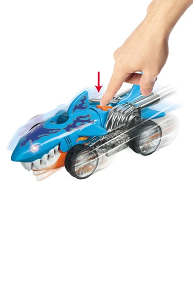 Her Çocuğun Hayali: Hot Wheels Sesli ve Işıklı Monster Action Köpek Balığı Araba 22cm. - 3