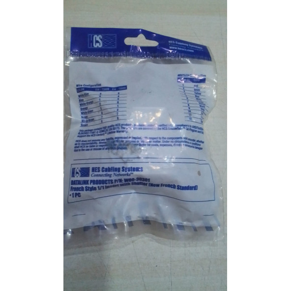 Fransız Tipi priz HCS  W00-30301 1-1 priz, yaylı toz kapaklı ve şeffaf etiket muhafazalı. - 2