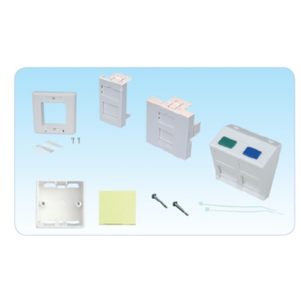 Fransız Tipi priz HCS  W00-30301 1-1 priz, yaylı toz kapaklı ve şeffaf etiket muhafazalı. - 3