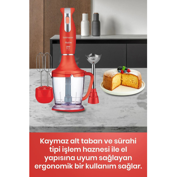 GOLDMASTER Yakamoz Elektrikli Mutfak Çeyiz Seti 3 Lü Evlilik Paketi Kırmızı - 4
