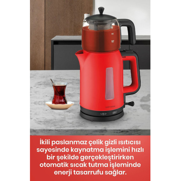 GOLDMASTER Yakamoz Elektrikli Mutfak Çeyiz Seti 3 Lü Evlilik Paketi Kırmızı - 6