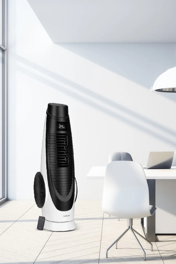 GOLDMASTER Airbot Dokunmatik Led Ekranlı Hız ve Zaman Ayarlı Salınımlı Uzaktan Kumandalı Kule Tipi Vantilatör