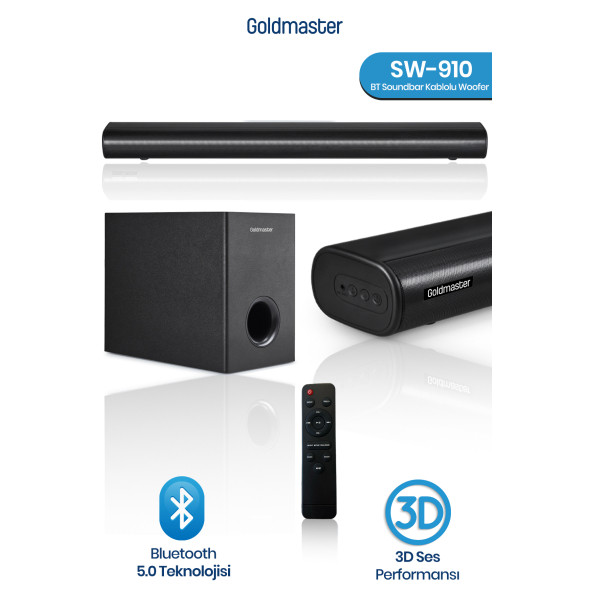 GOLDMASTER Sw-910 Kablolu Soundbar Woofer Bluetooth Hdmı Ses Sistemi