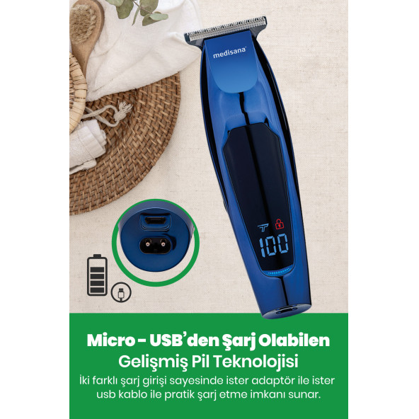 medisana Vision Turbo Hız Fonksiyonlu Micro Usb Şarj Özellikli Saç Sakal Şekillendirme Makinesi Md7808 - 5