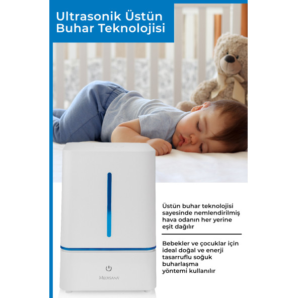 medisana 3.6 Litre Otomatik Kapanma Buhar Makinesi Hava Nemlendirme Cihazı - 6