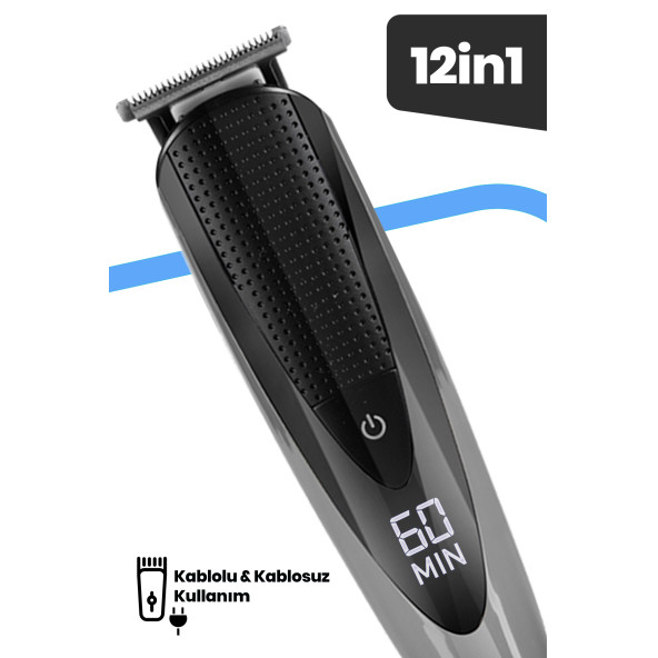 GOLDMASTER Drive Islak Kuru Ipx7 Su Geçirmez Yıkanabilir 12 In 1 Standlı Erkek Bakım Seti - Resim 2